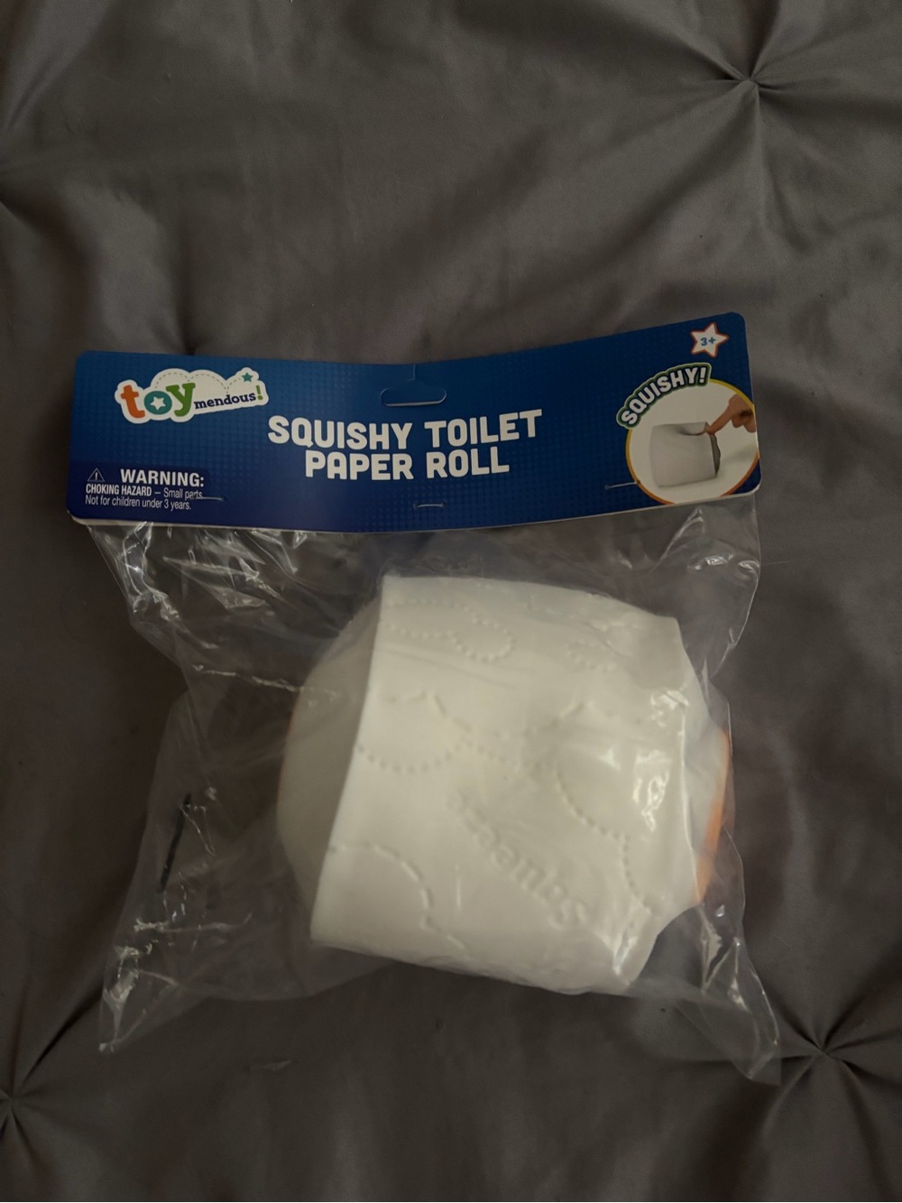 Toy Mendous White Squishy Toilet Paper Roll Stress Toy